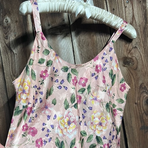 Stunning Vintage Slip Dress Light Pink Floral Cabernet Sleepwear Nightgown Sz M - Picture 6 of 7